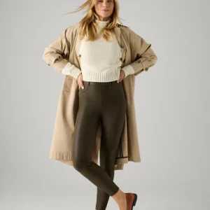 Leggings termici effetto pelle verde bottiglia