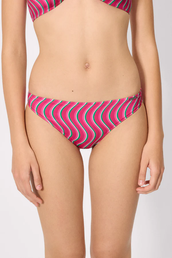 Kit bikini Reggiseno coppa B e slip bikini stampa a onde multicolore - immagine 6