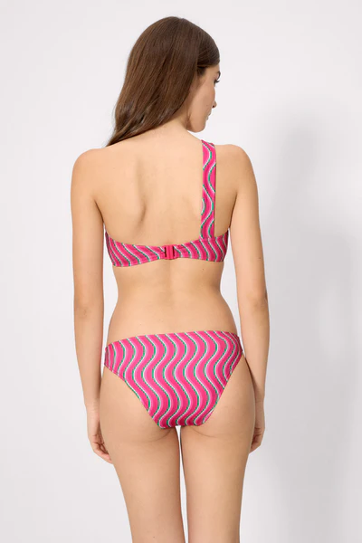 Kit bikini Reggiseno coppa B e slip bikini stampa a onde multicolore - immagine 8