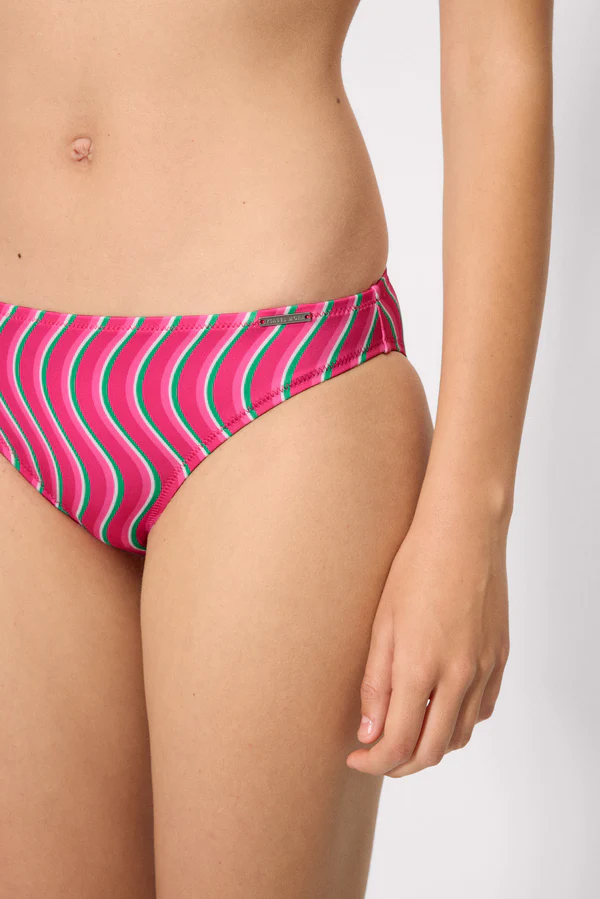 Kit bikini Reggiseno coppa B e slip bikini stampa a onde multicolore - immagine 7
