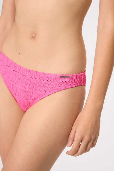 Kit bikini Reggiseno assimetrico con trama rosa coppa B e slip bikini rosa testurizzato - immagine 6