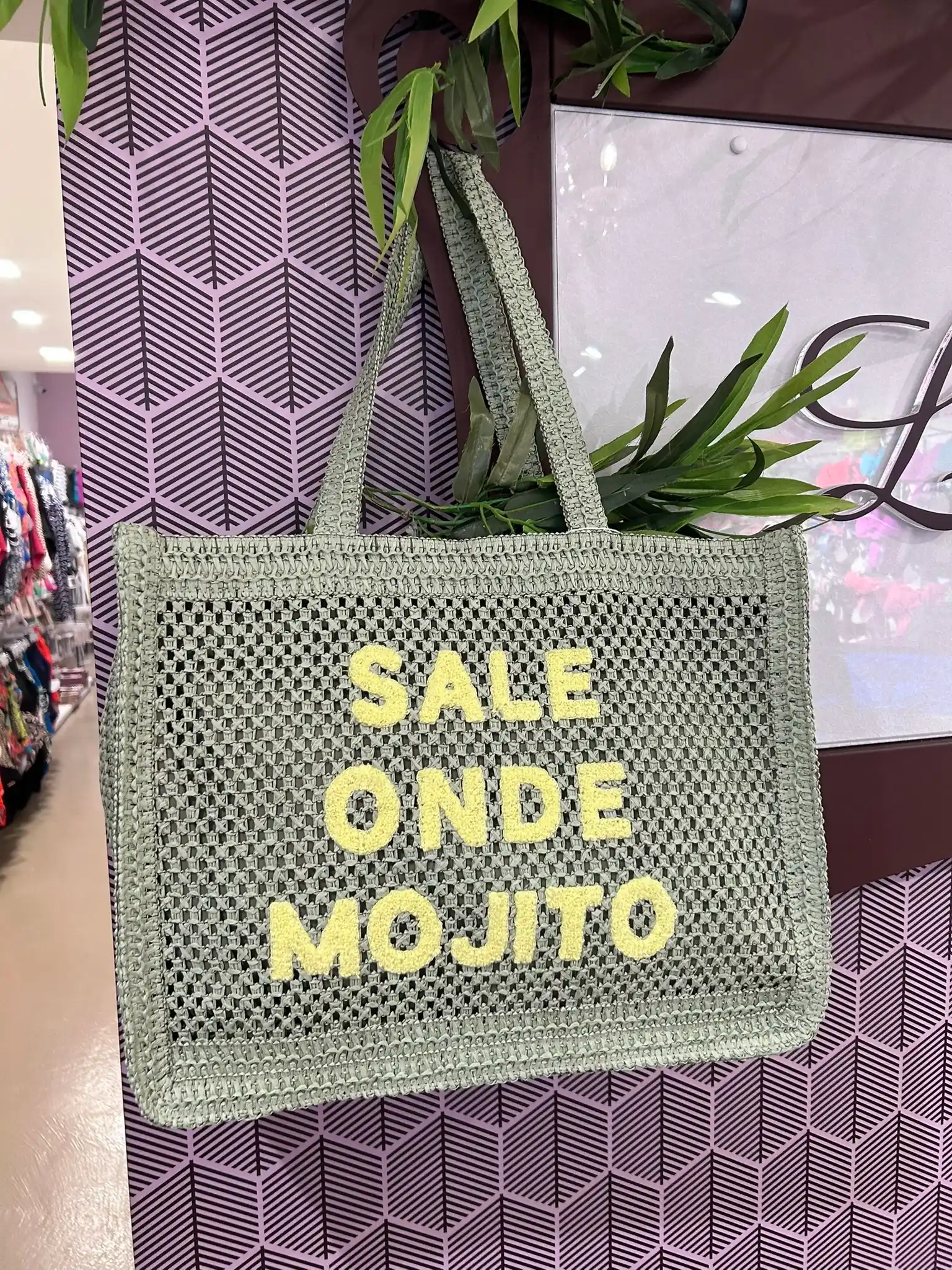 Borsa Tote in carta naturale - Sale onde Mojito -